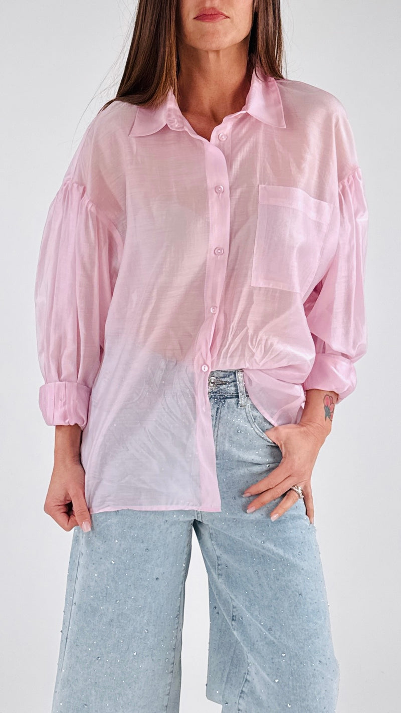 Camicia organza tasca T.