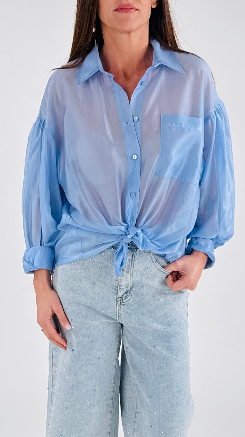 Camicia organza tasca T.