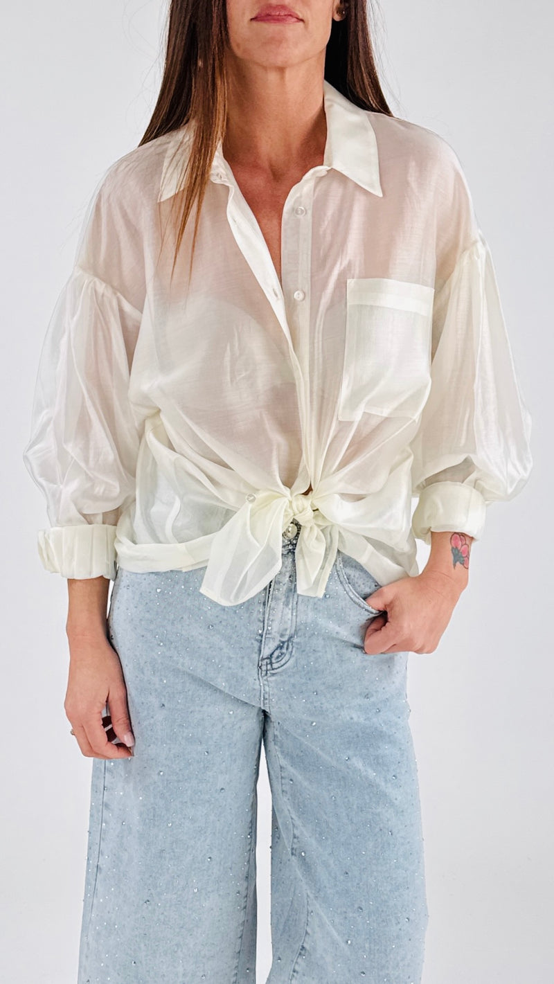Camicia organza tasca T.