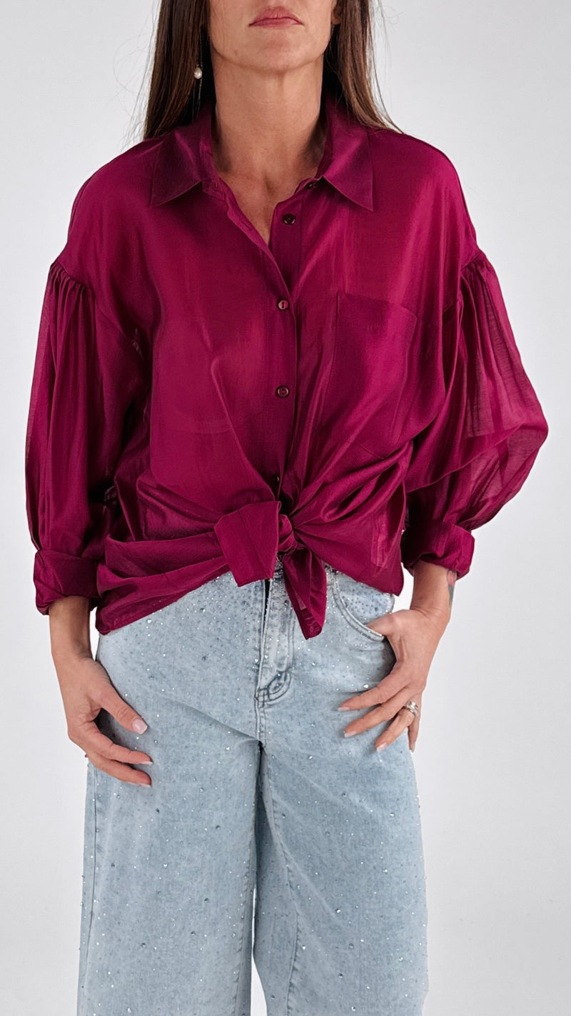 Camicia organza tasca T.