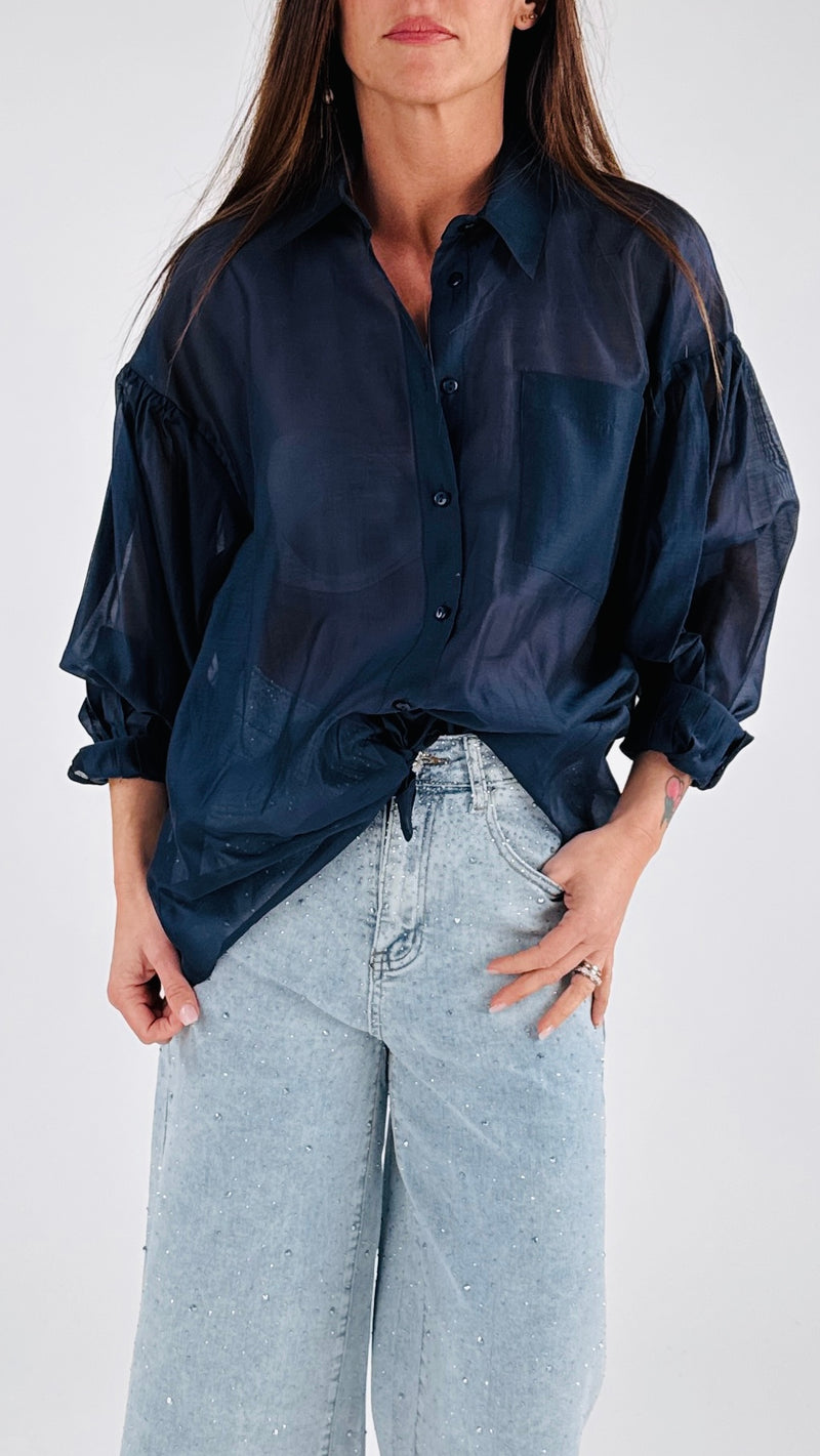 Camicia organza tasca T.