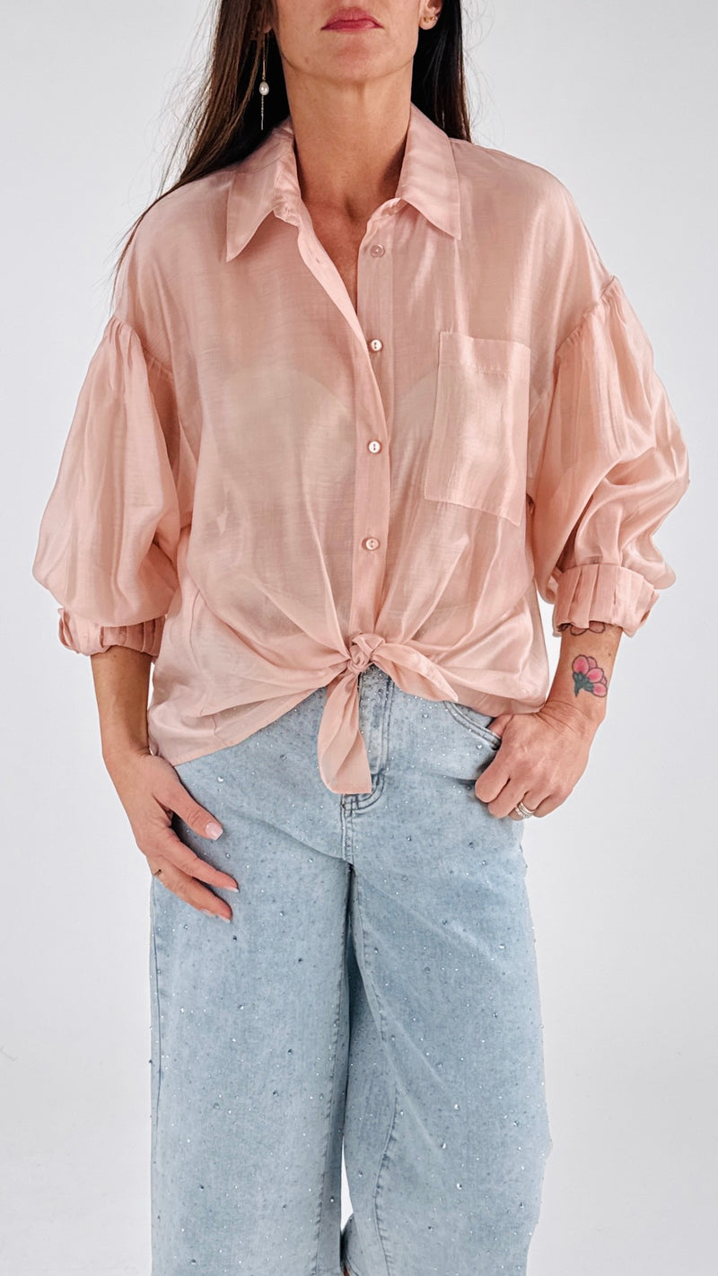 Camicia organza tasca T.