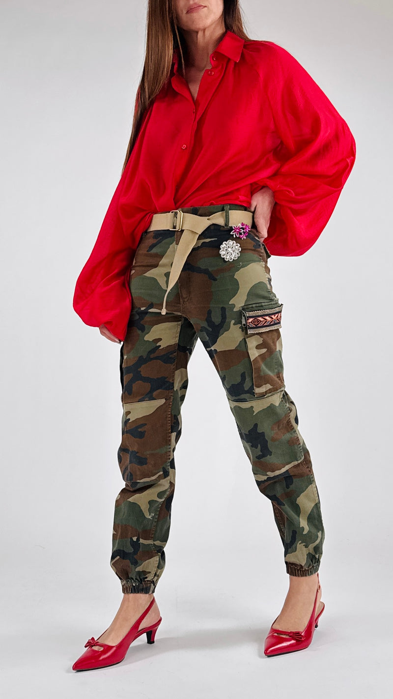 Pantalone camu vintage spille