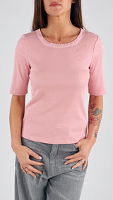 Maglia costina bordino tulle You