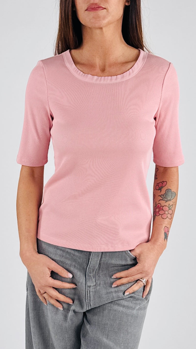 Maglia costina bordino tulle You