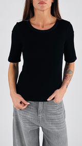 Maglia costina bordino tulle You