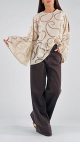 Blusa intarsi balza vic.