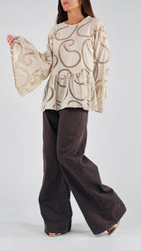 Blusa intarsi balza vic.