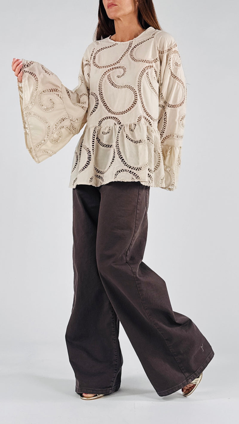 Blusa intarsi balza vic.