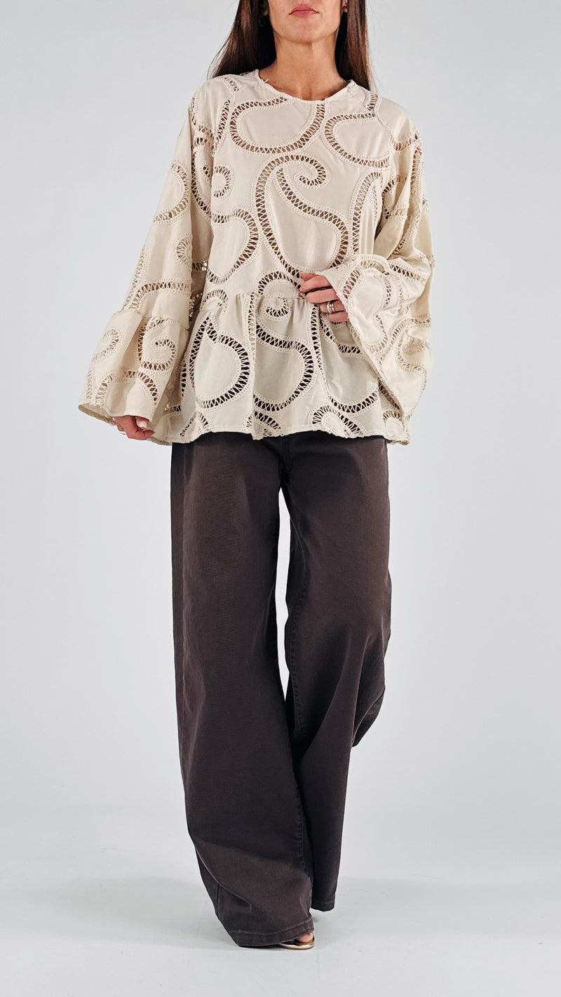 Blusa intarsi balza vic.