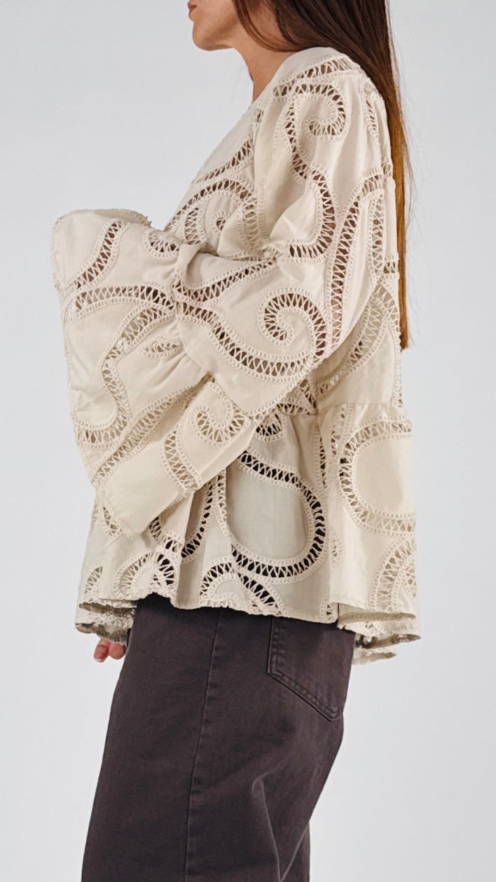Blusa intarsi balza vic.