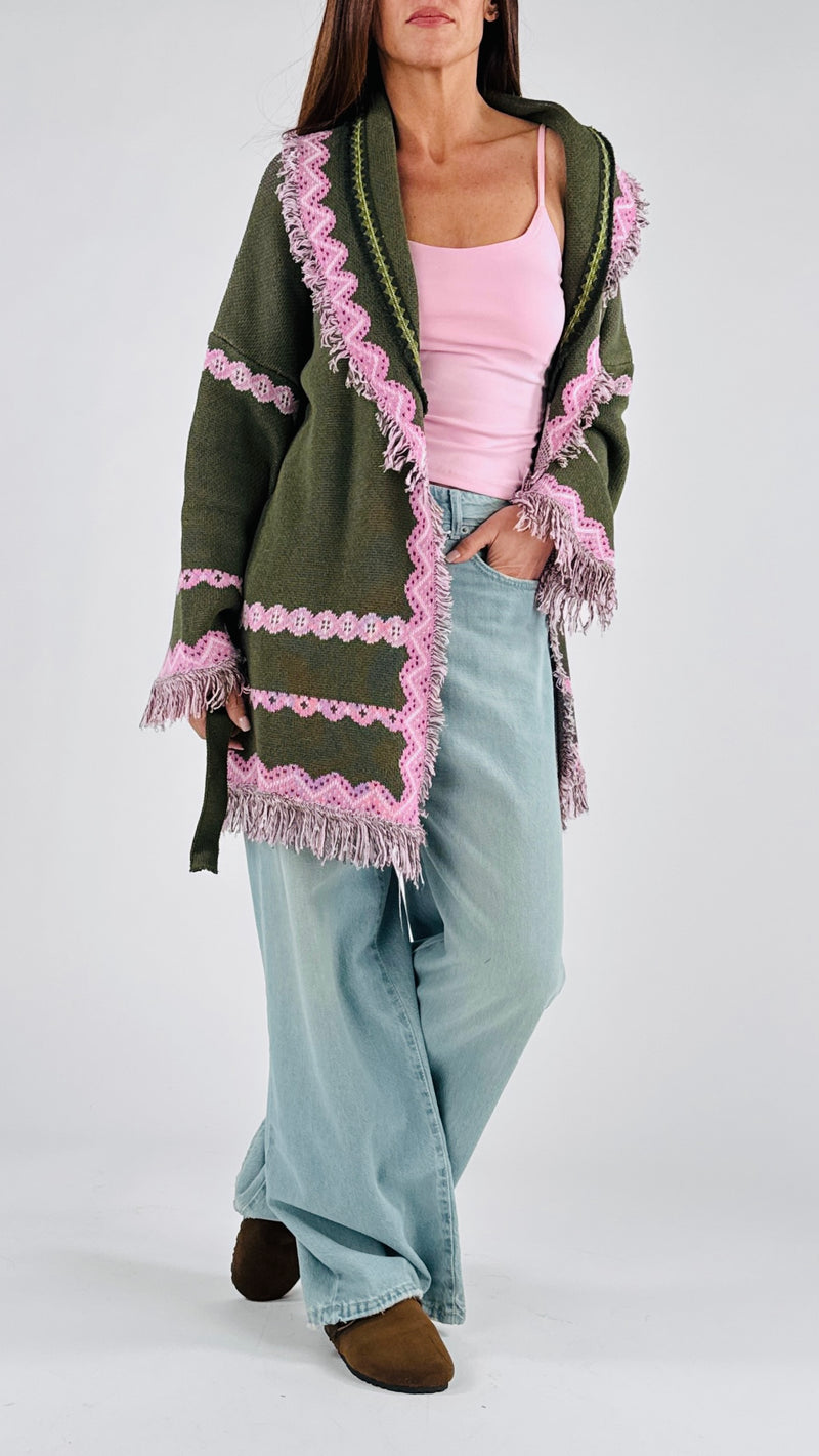 Cardigan disegno smerlato H.