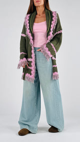 Cardigan disegno smerlato H.