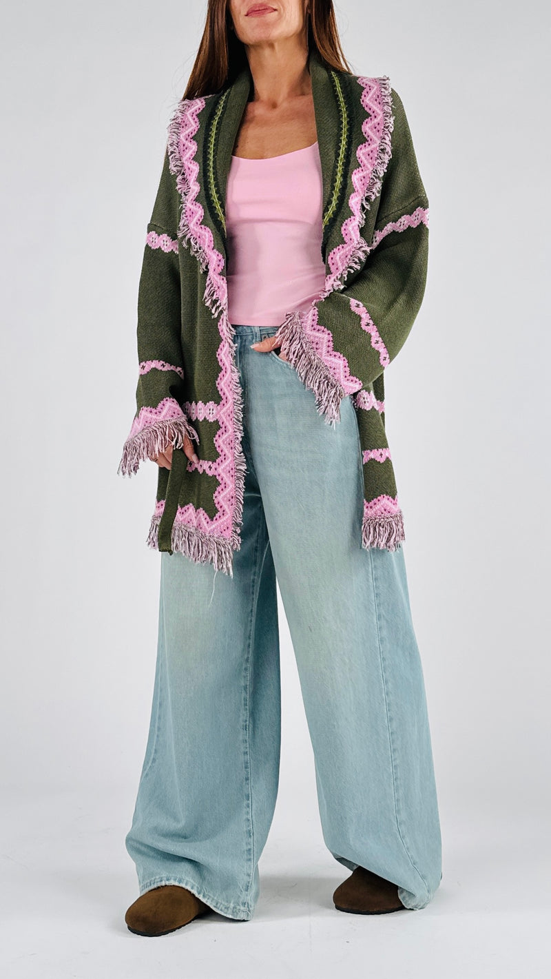 Cardigan disegno smerlato H.