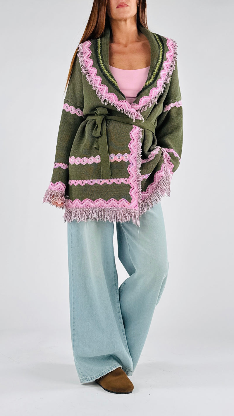 Cardigan disegno smerlato H.