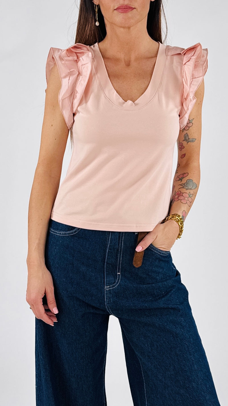 T-shirt rouches popeline You