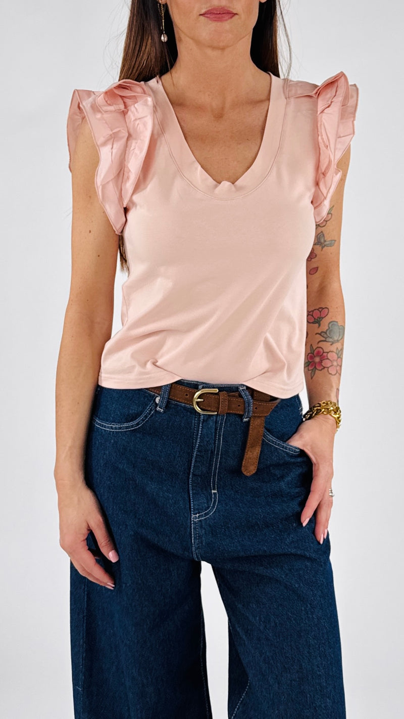 T-shirt rouches popeline You