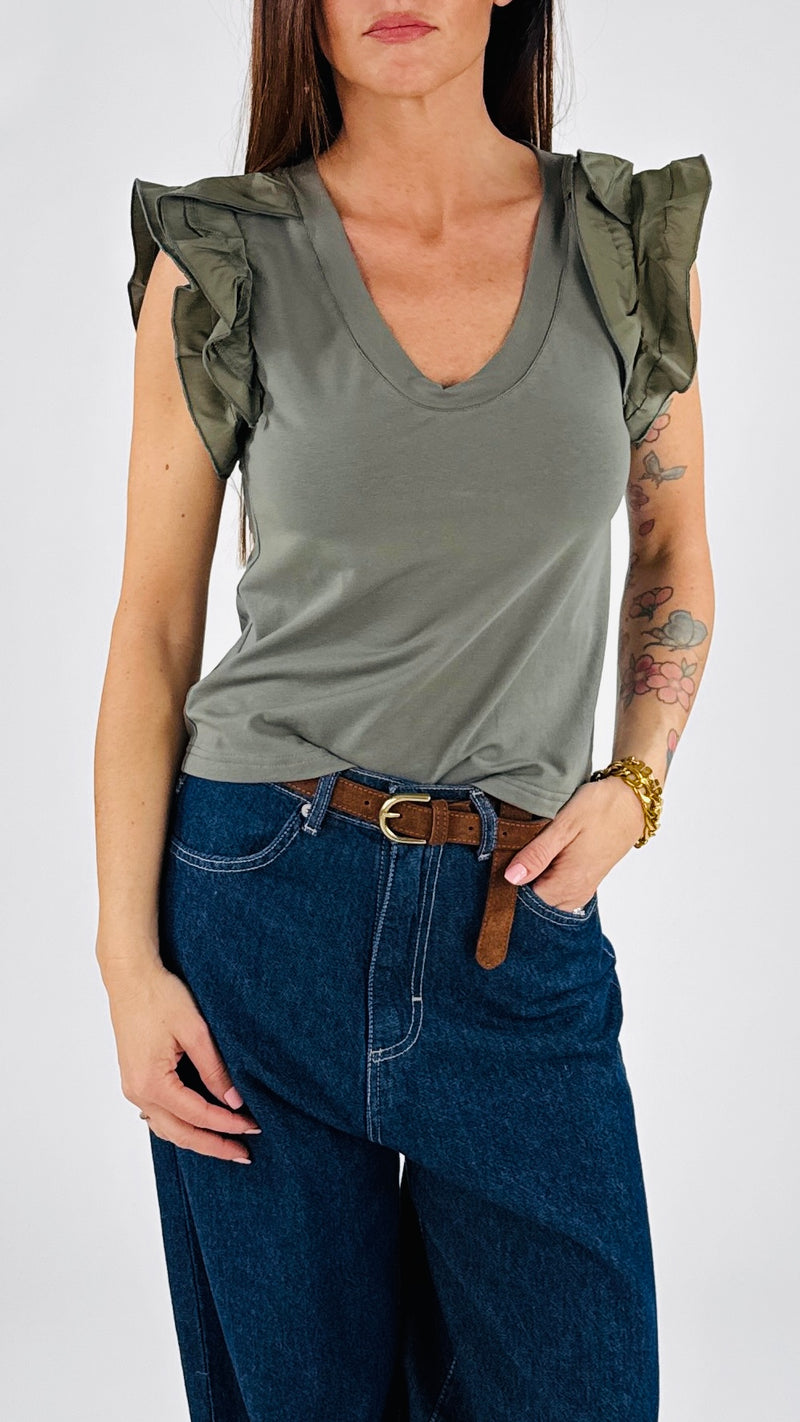 T-shirt rouches popeline You