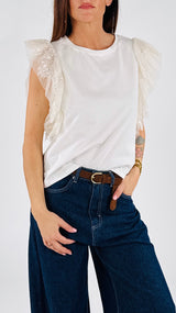 T-shirt aletta tulle+pizzo You
