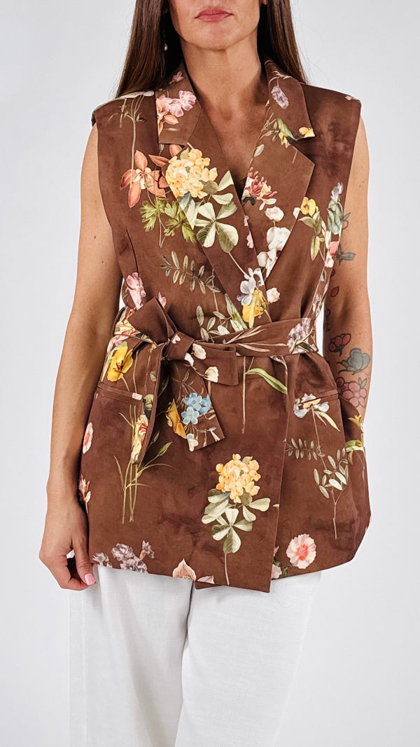 Gilet cadí fiori cioccoalto Vic.