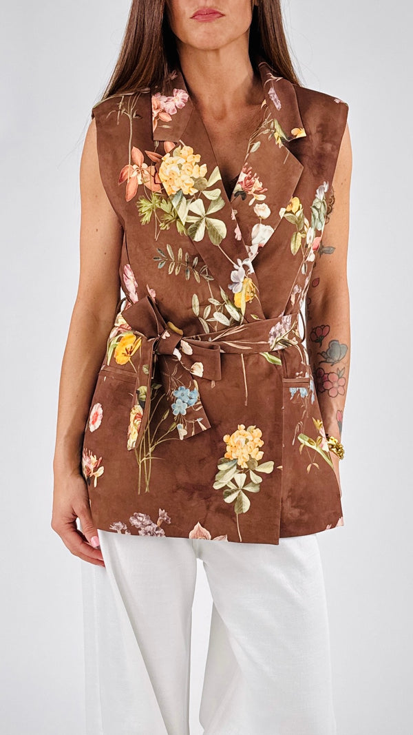 Gilet cadí fiori cioccoalto Vic.