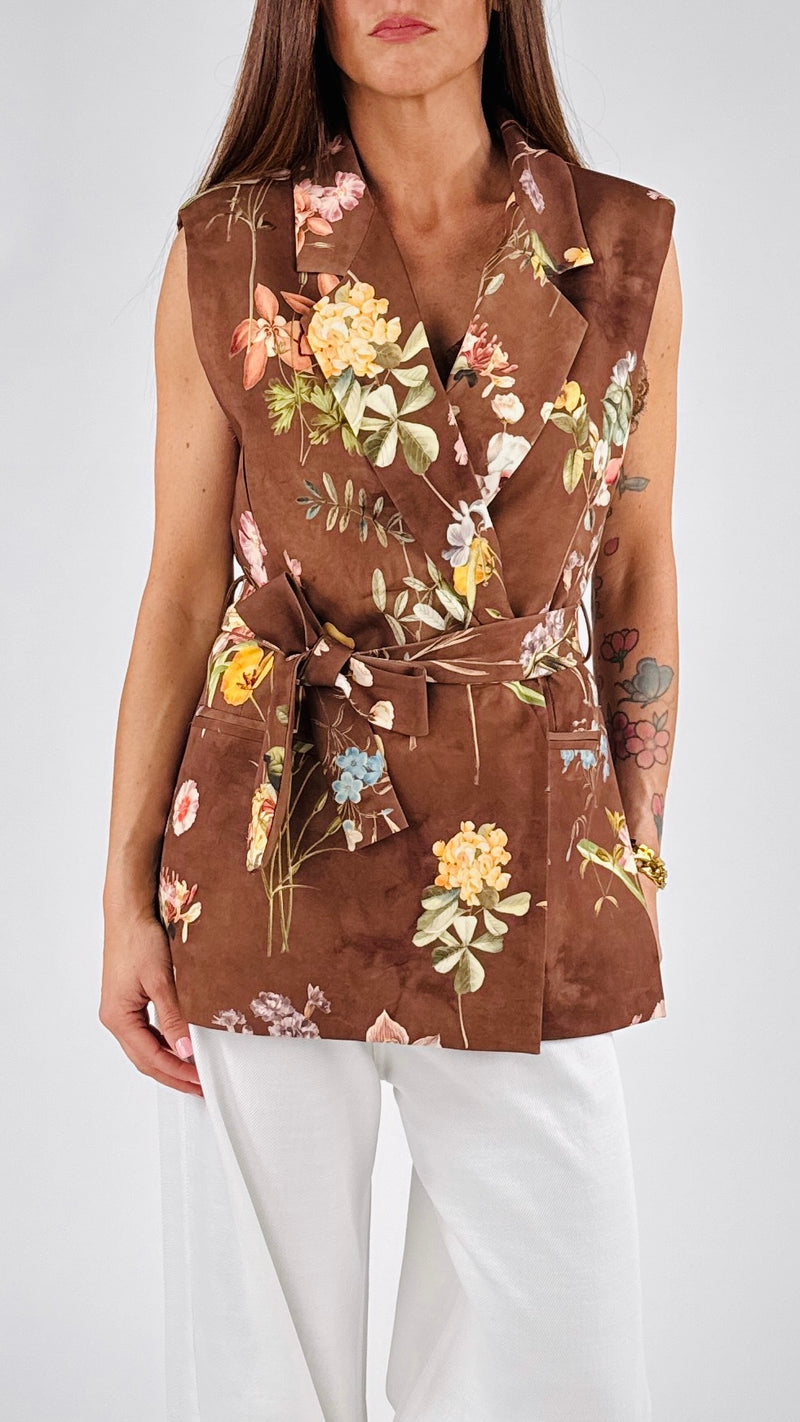 Gilet cadí fiori cioccoalto Vic.