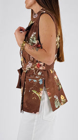 Gilet cadí fiori cioccoalto Vic.