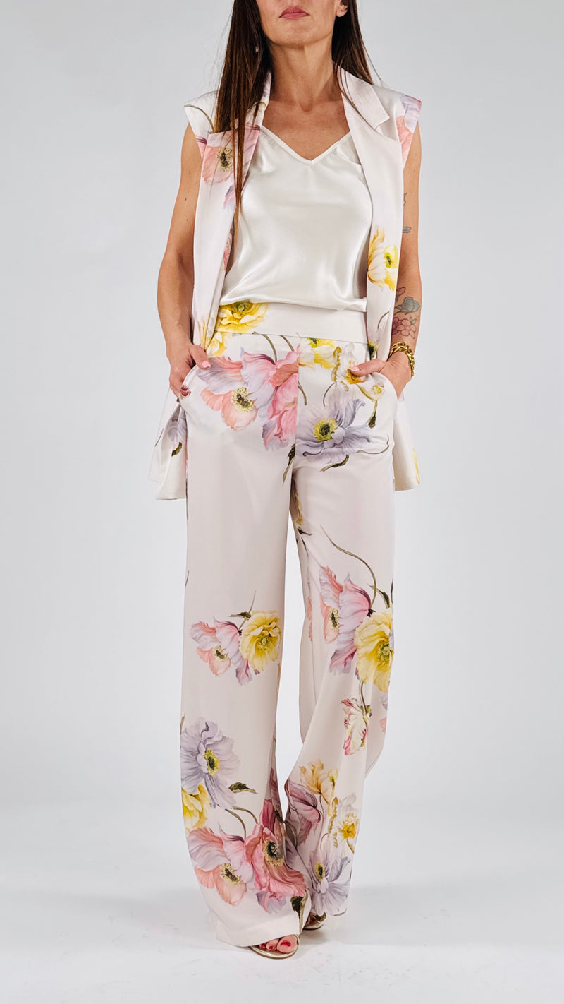 Pantalone palazzo peonia gialla Vic.