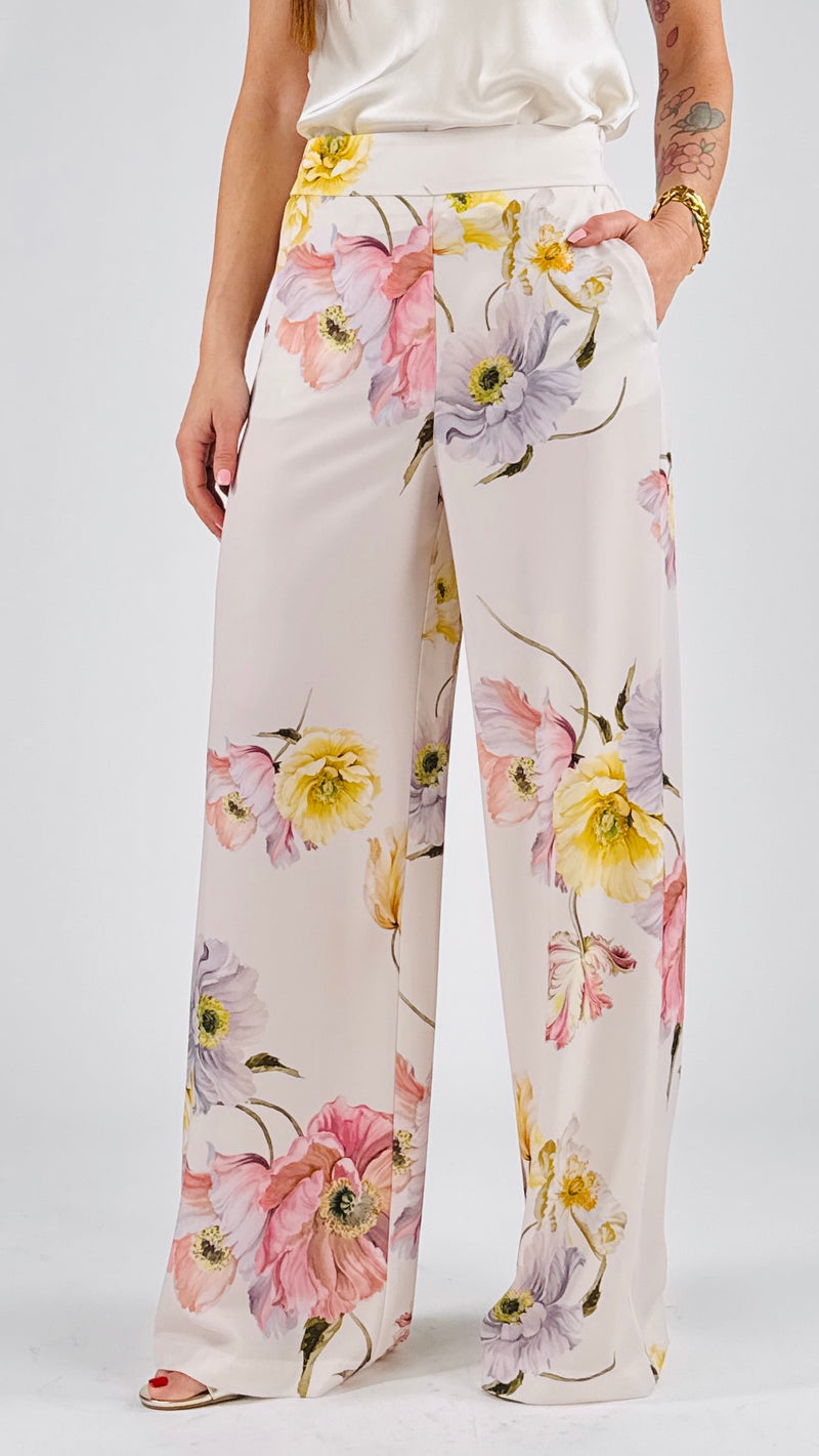 Pantalone palazzo peonia gialla Vic.