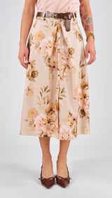 Gonna cotone fantasia fiori Vic.