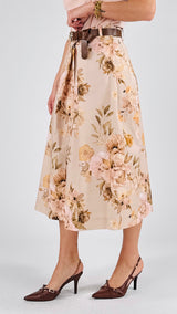Gonna cotone fantasia fiori Vic.