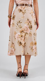 Gonna cotone fantasia fiori Vic.