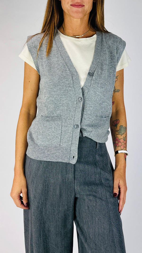 Gilet maglia rasata Vic.