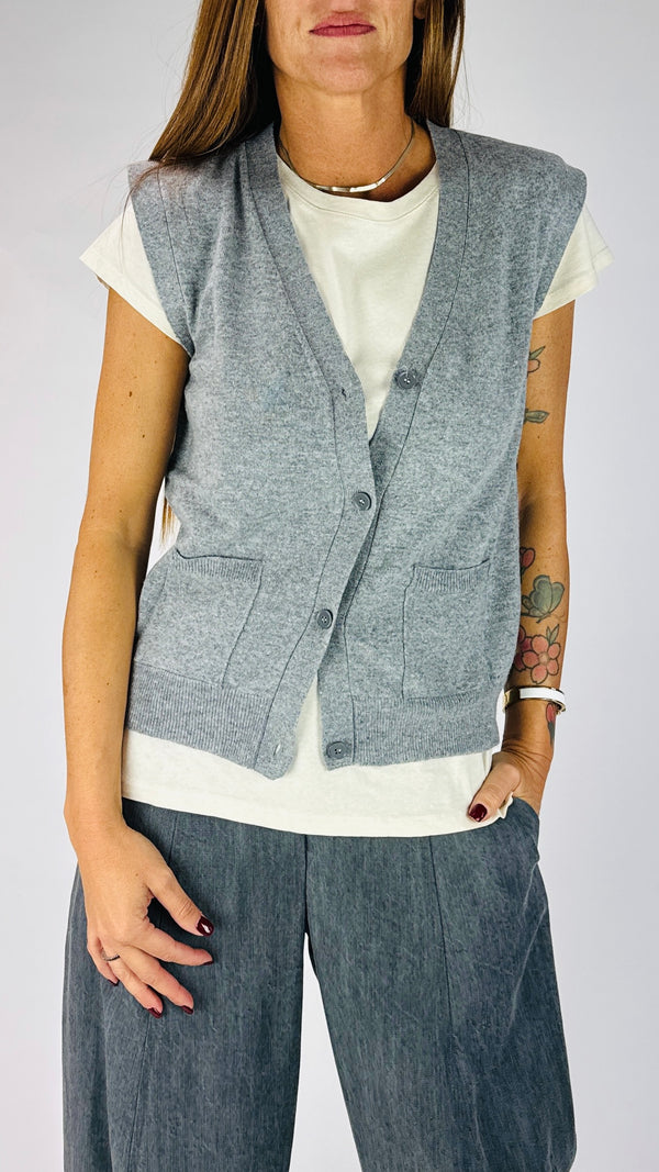 Gilet maglia rasata Vic.