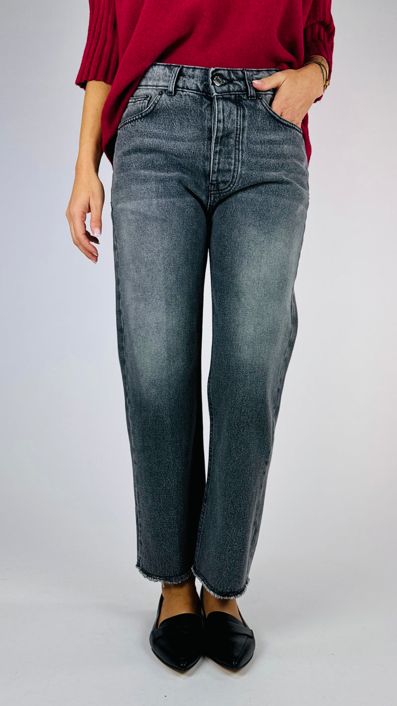 Jeans grigio sfrangiato