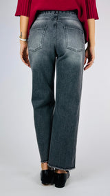 Jeans grigio sfrangiato