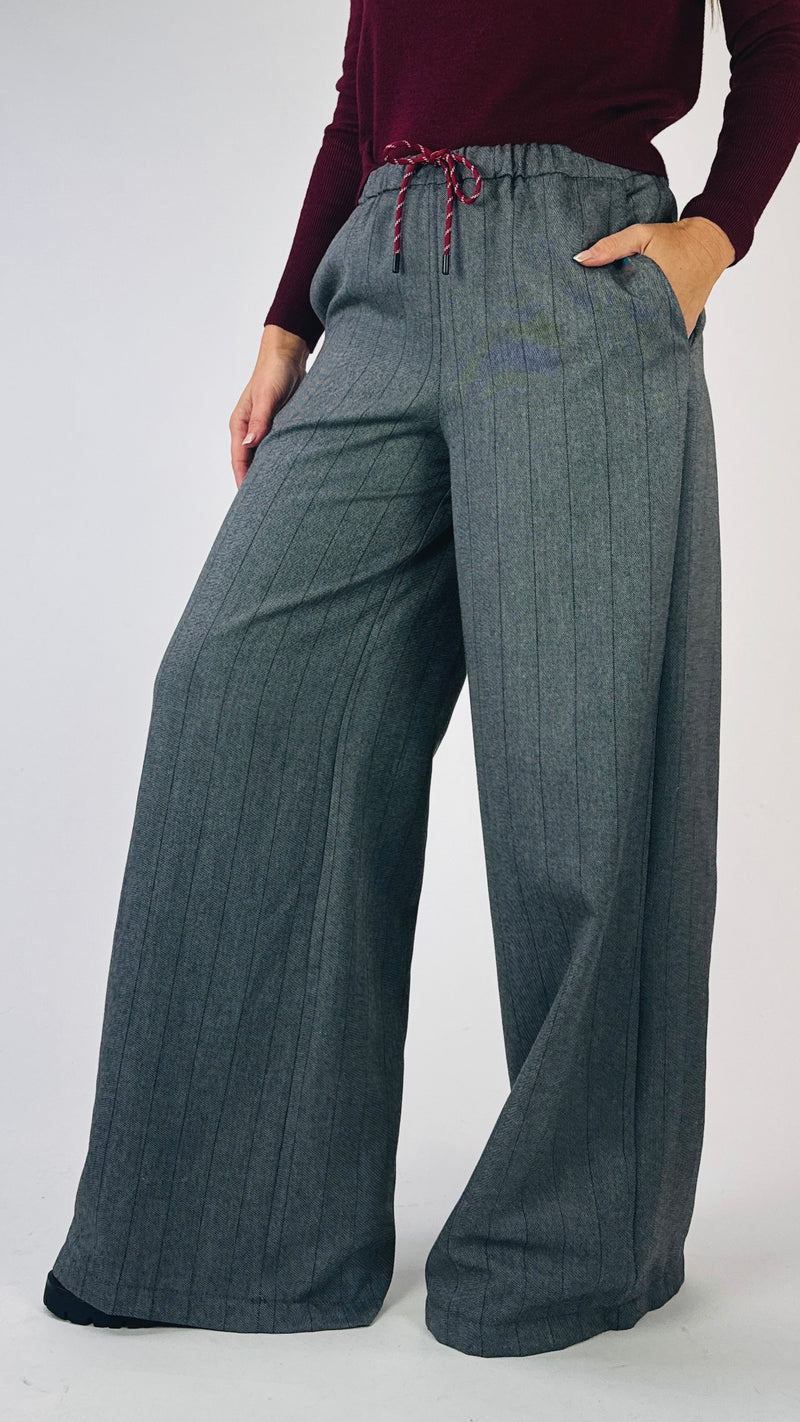 Pantalone coulisse gessato T.