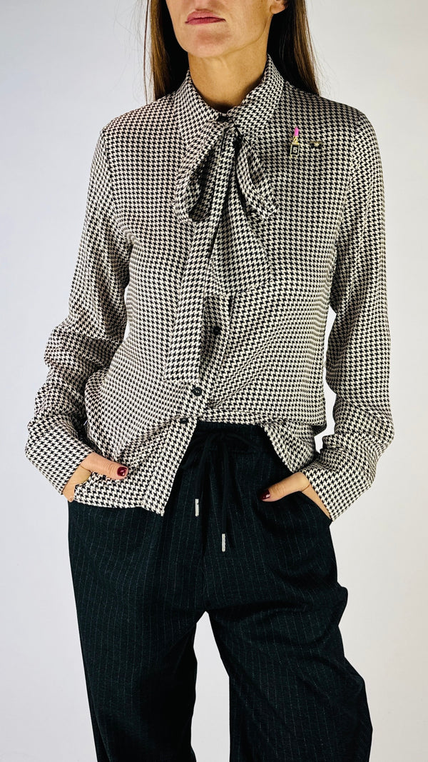 Camicia fiocco pied de poule