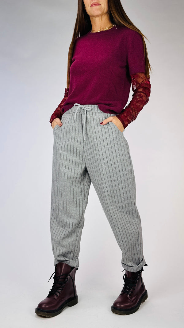 Pantalone gessato bordeaux You