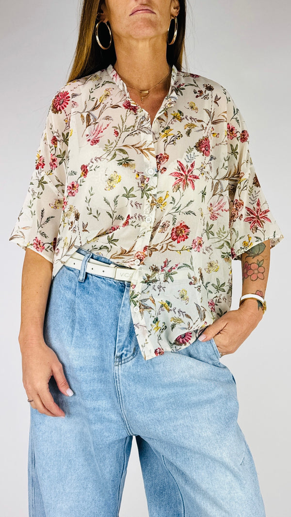 Camicia georgette fiori
