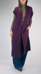 Cardigan smanicato mohair