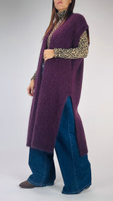 Cardigan smanicato mohair