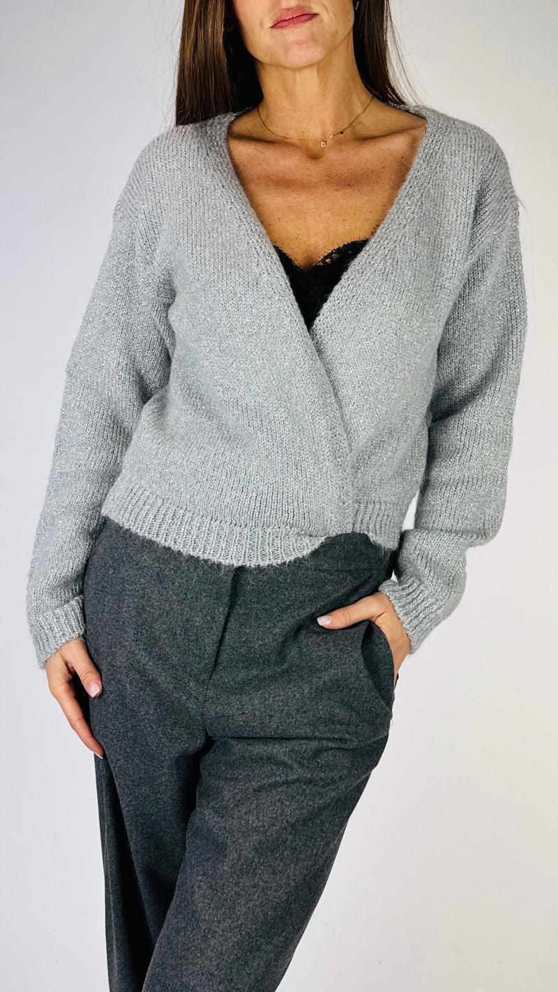 Cardigan corto lurex