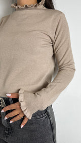 Maglia collo rouches H.