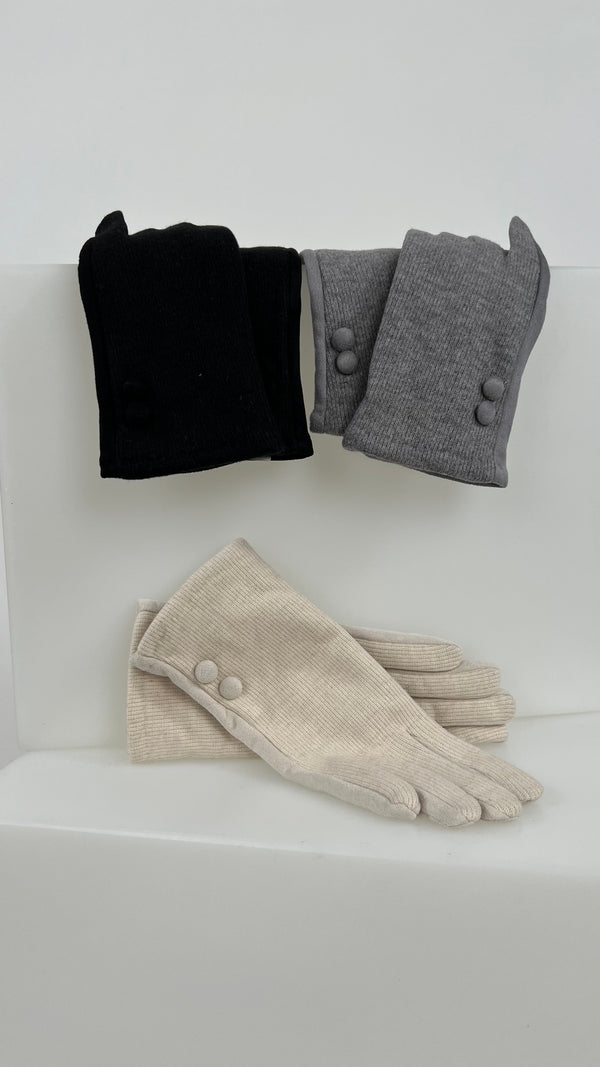 Guanto costina bottoncini