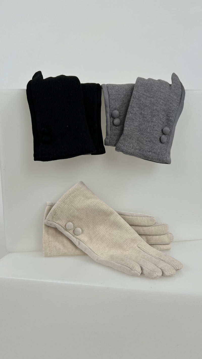 Guanto costina bottoncini