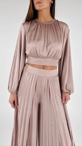 Maglia crop placcata K.