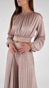Maglia crop placcata K.