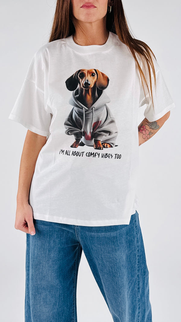 T shirt bassotto felpa V.