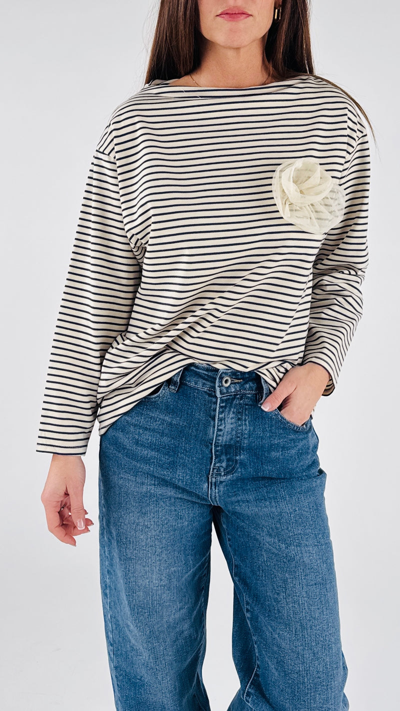 Maglia riga spille tulle H.